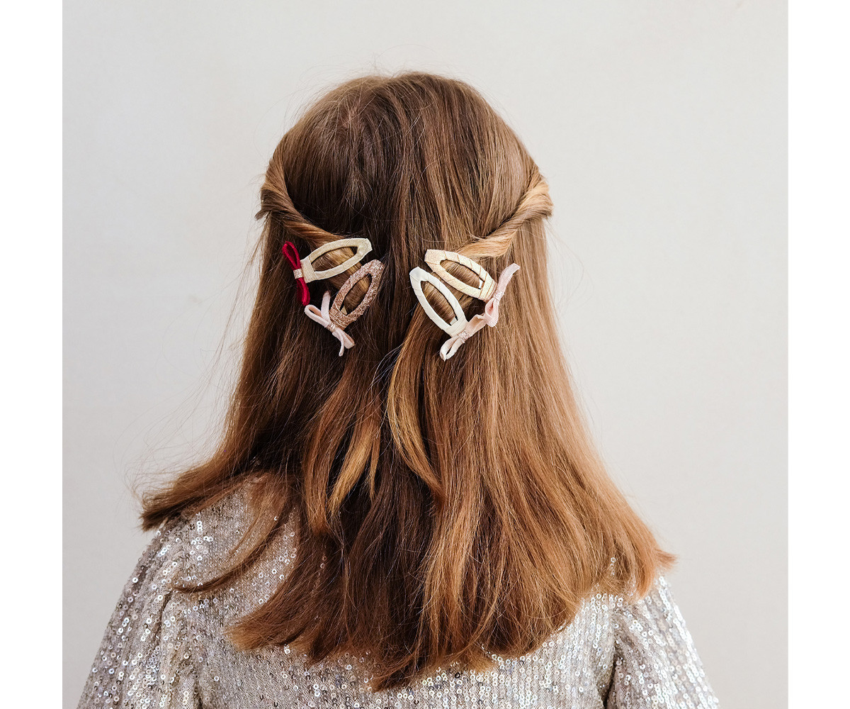 4 Clips de Pelo Skinny Velvet Bow