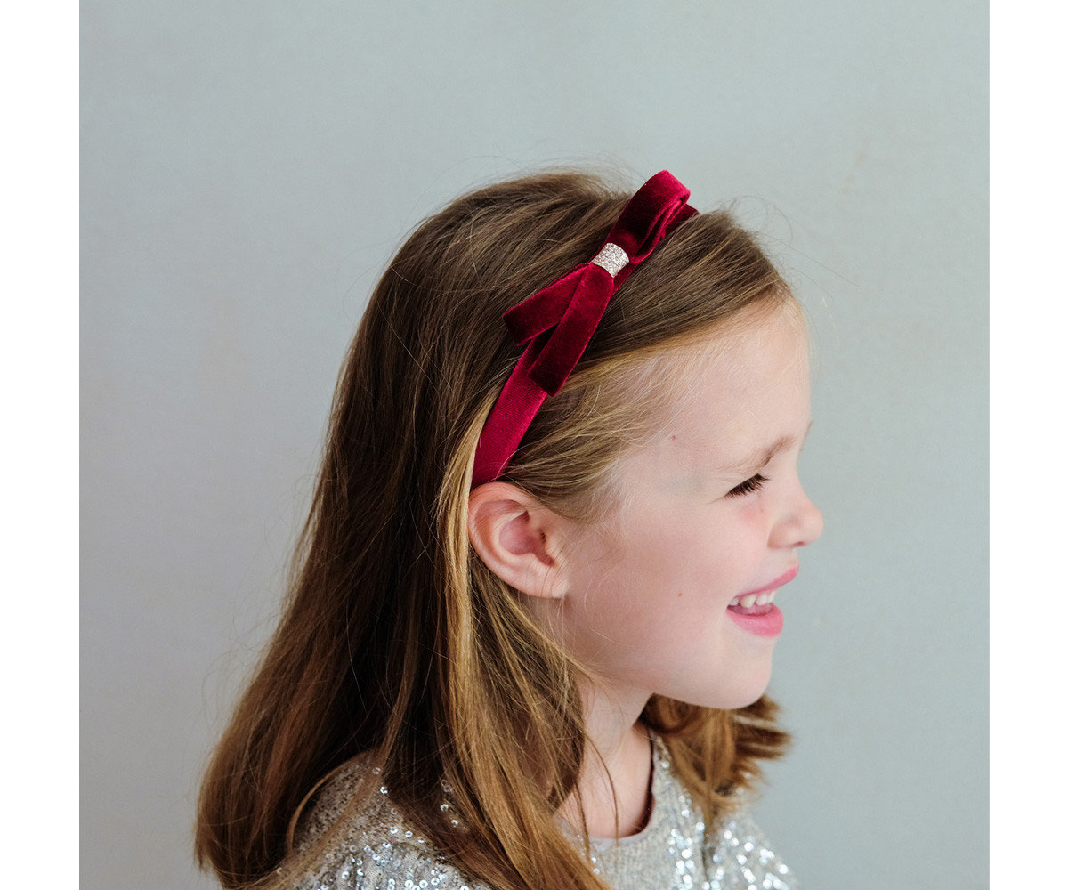 Diadema Tericiopelo Alice Burgundy Violet Bow