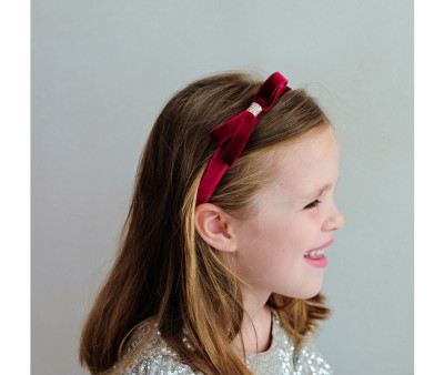 Diadema Tericiopelo Alice Burgundy Violet Bow