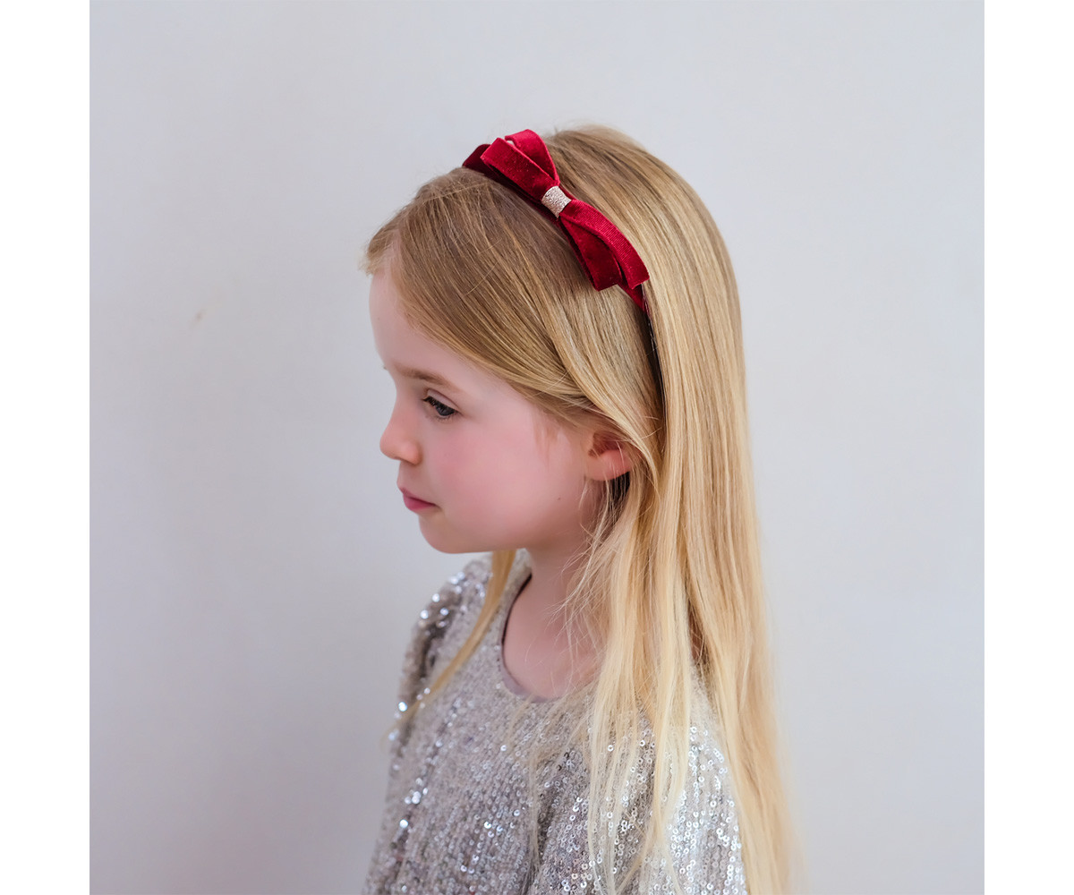 Diadema Tericiopelo Alice Burgundy Violet Bow