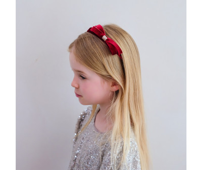 Diadema Tericiopelo Alice Burgundy Violet Bow