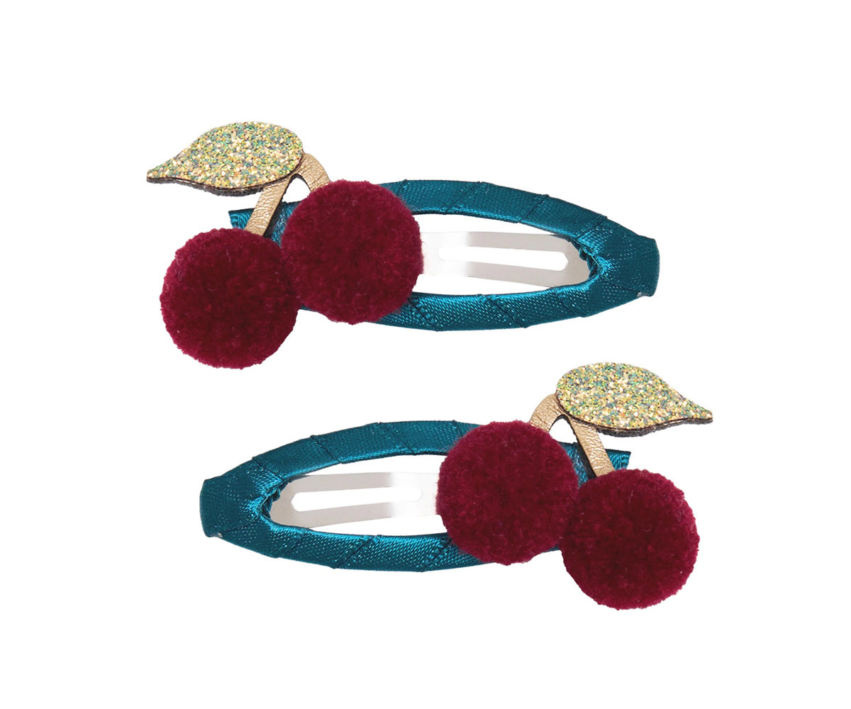 2 Clips de Pelo Pom Pom Cherries