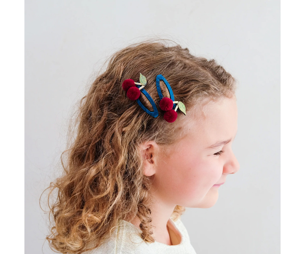 2 Clips de Pelo Pom Pom Cherries