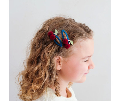 2 Clips de Pelo Pom Pom Cherries