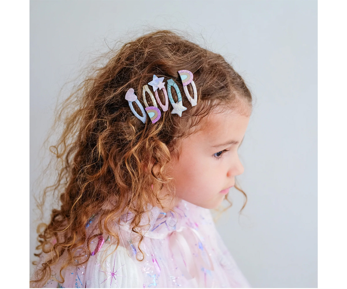 5 Mini Clips de Pelo Rainbow