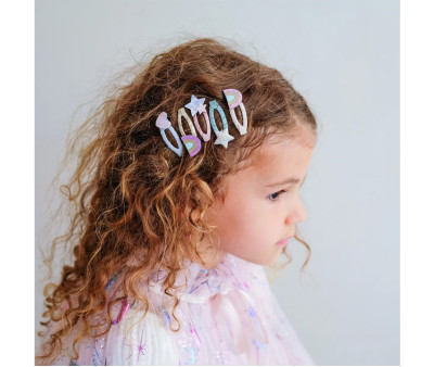 5 Mini Clips de Pelo Rainbow