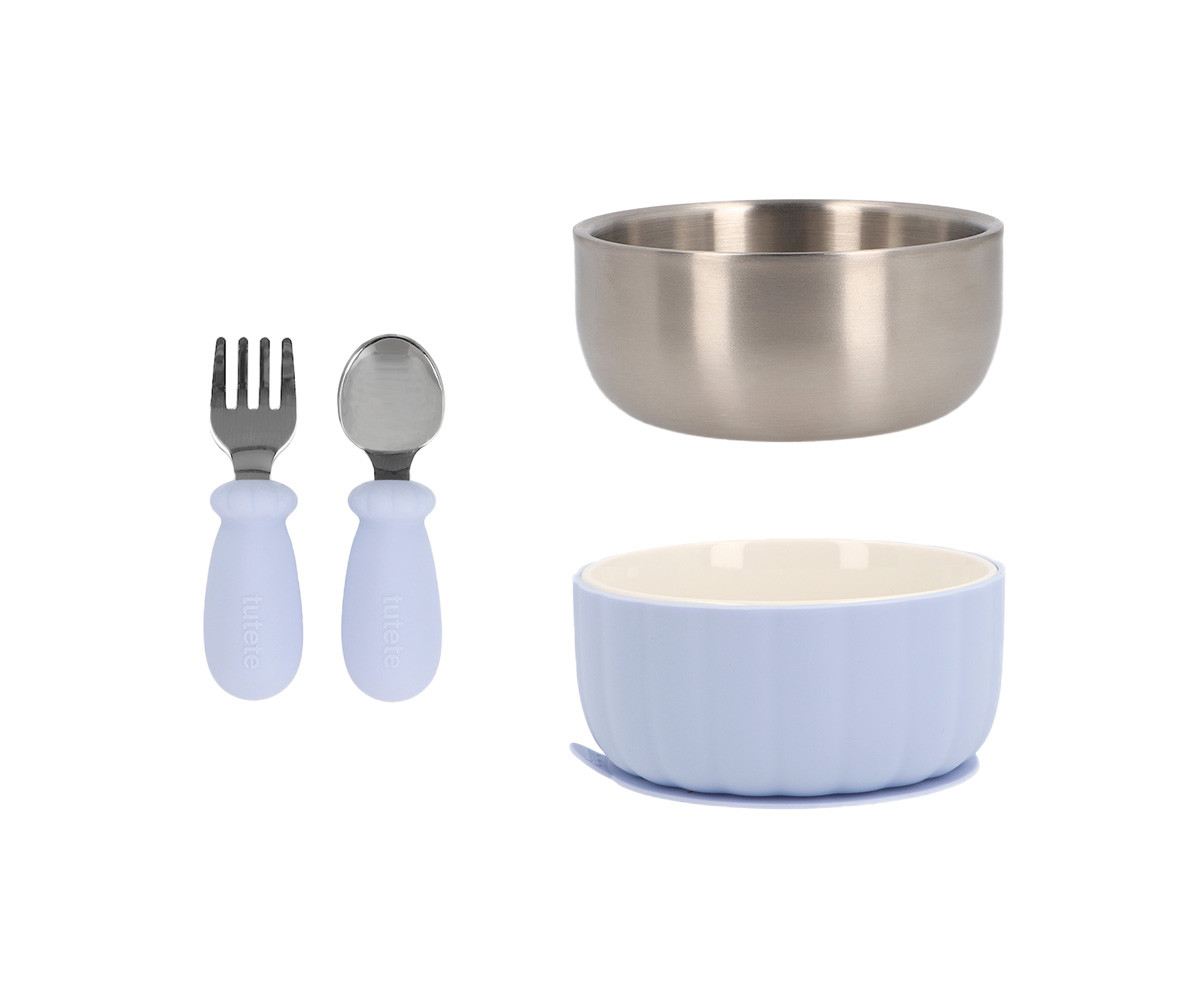 Conjunto de Presente de Nascimento - Louça de Aprendizagem Powder Blue