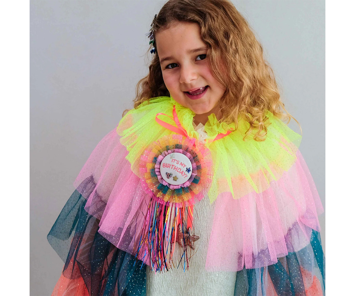 Capa Disfraz de Tul Rainbow Party Bright Multi