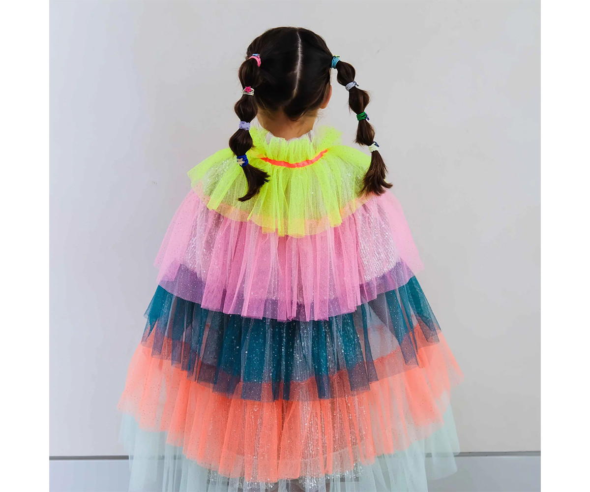 Capa Disfraz de Tul Rainbow Party Bright Multi