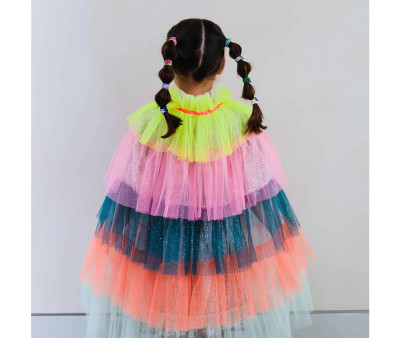 Capa Disfraz de Tul Rainbow Party Bright Multi