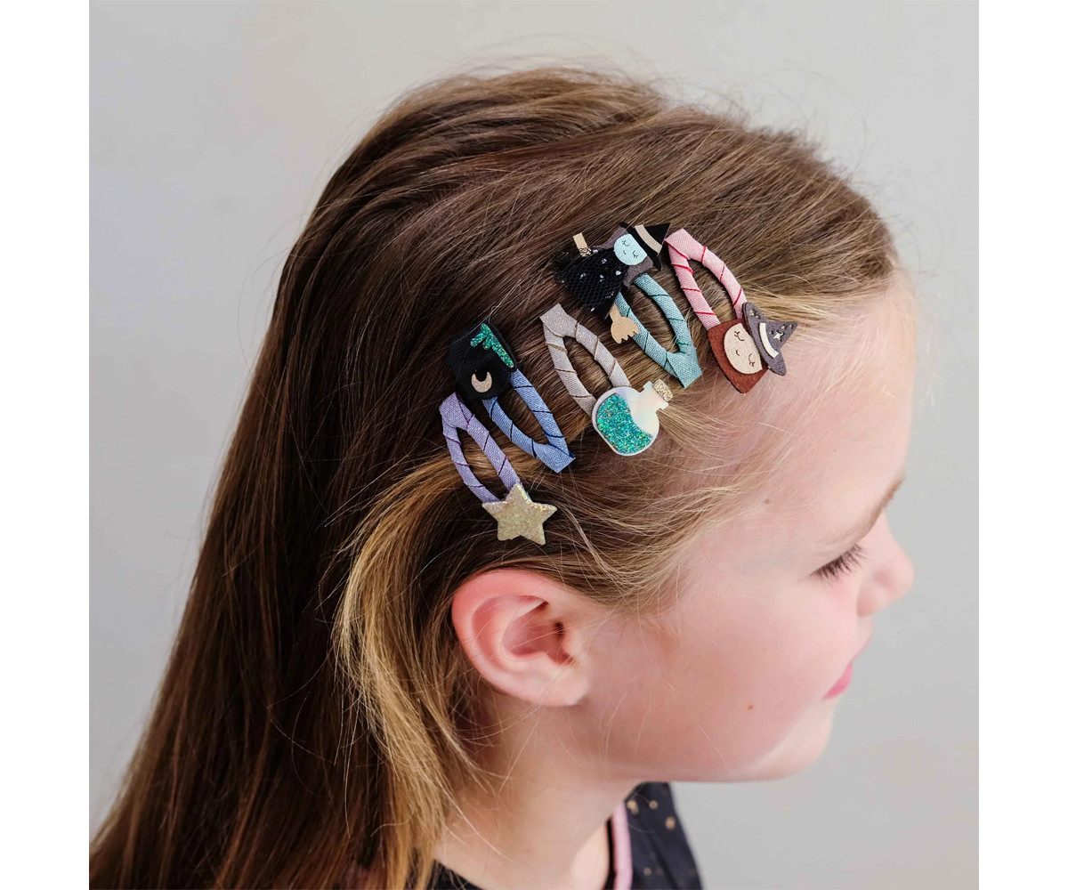 5 Mini Clips Clic Clacs Witch Black