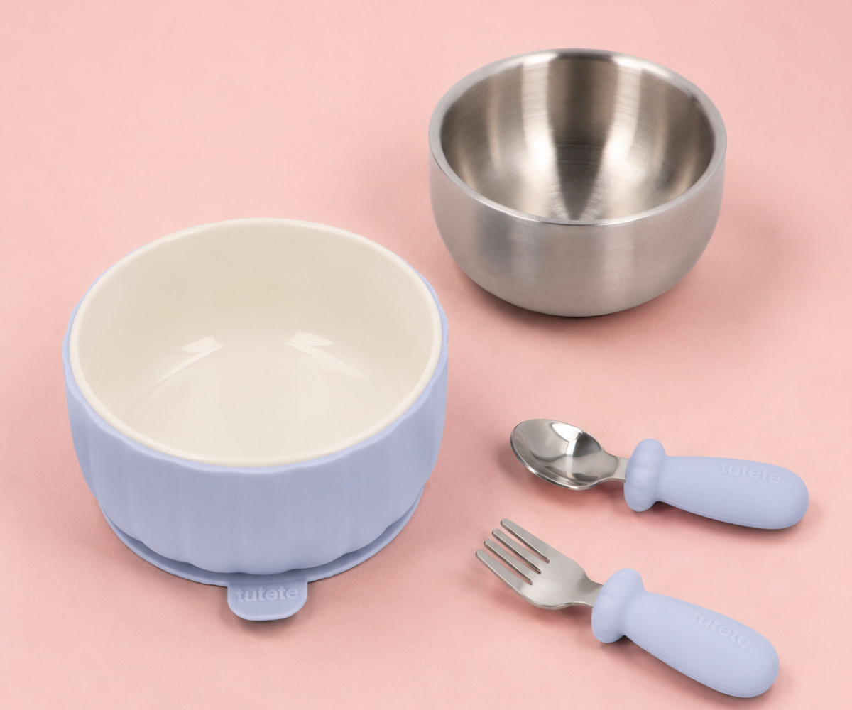 Conjunto de Presente de Nascimento - Louça de Aprendizagem Powder Blue