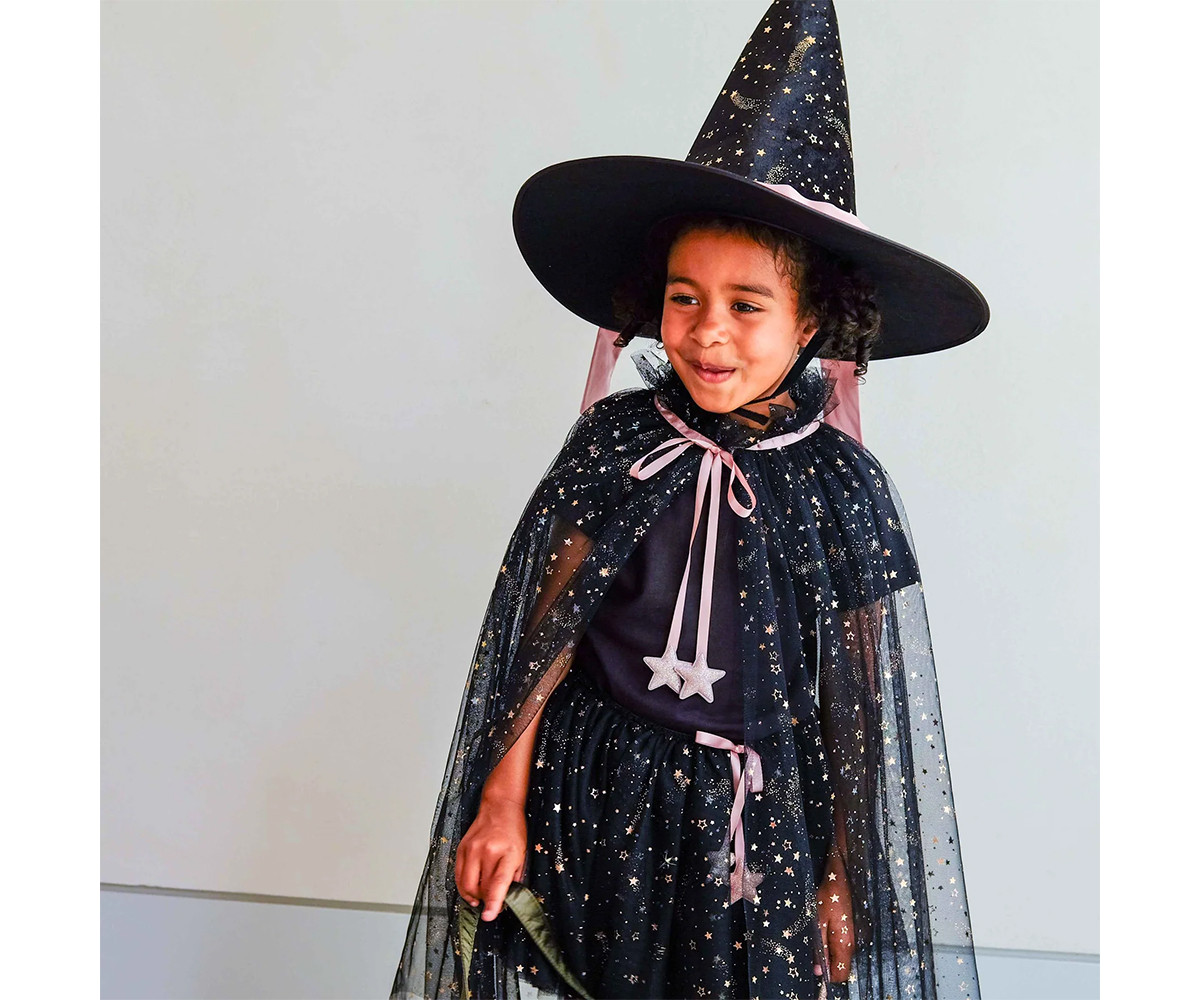 Capa Disfraz Bruja Ethel Tulle Black