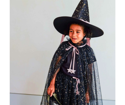 Capa Disfraz Bruja Ethel Tulle Black