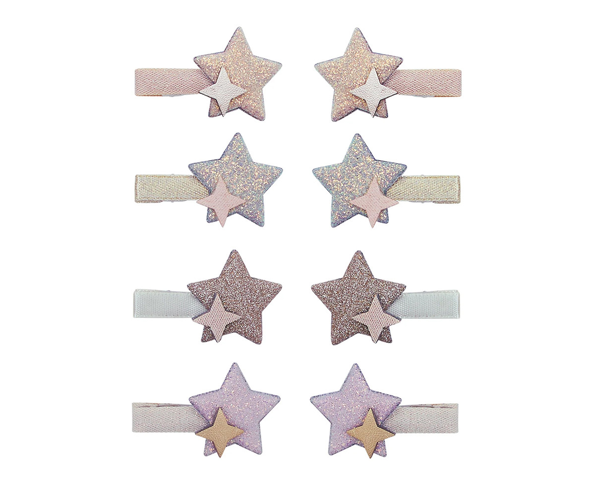 8 Mini Pinzas de Pelo Starlight