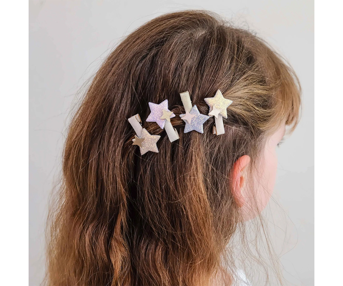 8 Mini Pinzas de Pelo Starlight