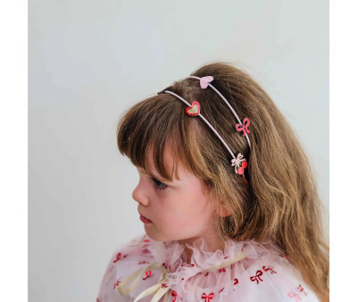 Diadema Doble Cherries Pink