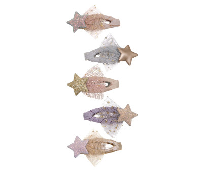 5 Mini Clips Tutu Stars Pastels