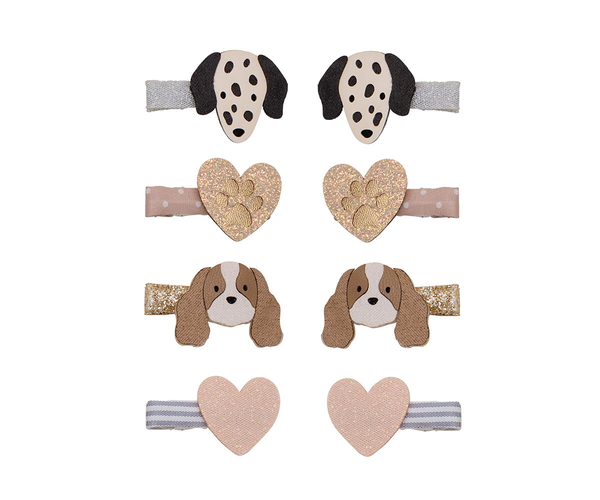 8 Mini Pinzas de Pelo Puppy Love Neutral