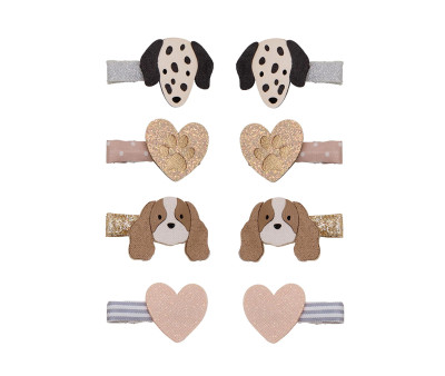 8 Mini Pinzas de Pelo Puppy Love Neutral