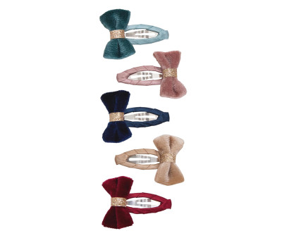 5 Mini Clips Tinkerbell Velvet Bow Multi Clic Clacs