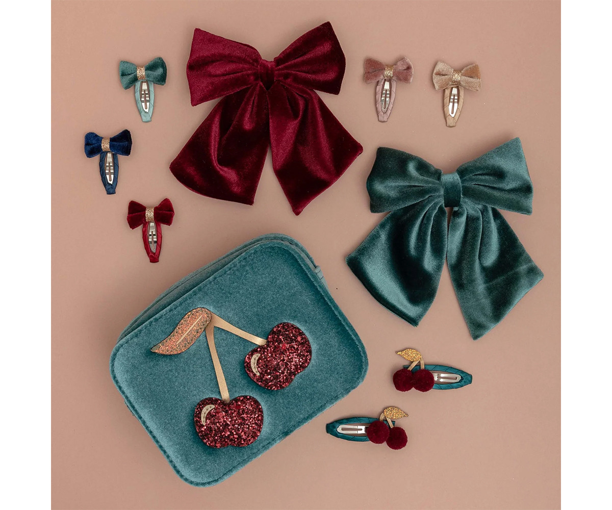 5 Mini Clips Tinkerbell Velvet Bow Multi Clic Clacs