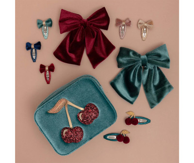 5 Mini Clips Tinkerbell Velvet Bow Multi Clic Clacs
