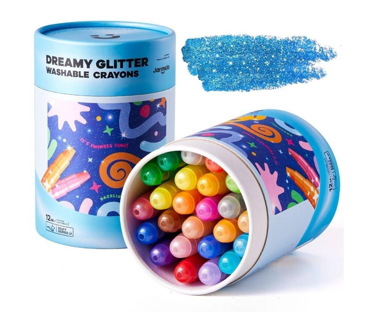 Set 24 Crayones con Purpurina Suave Lavable