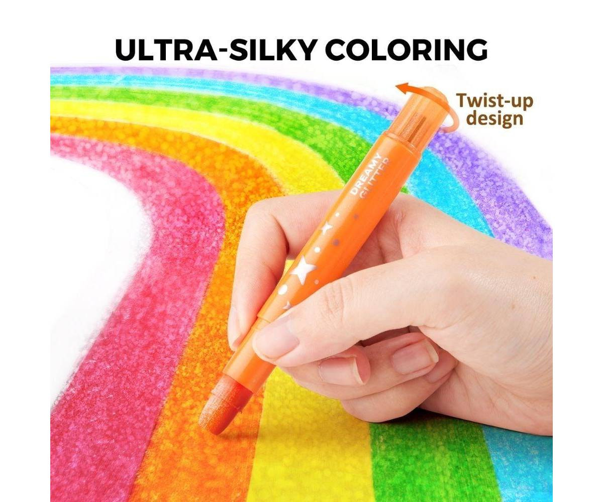Set 24 Crayones con Purpurina Suave Lavable