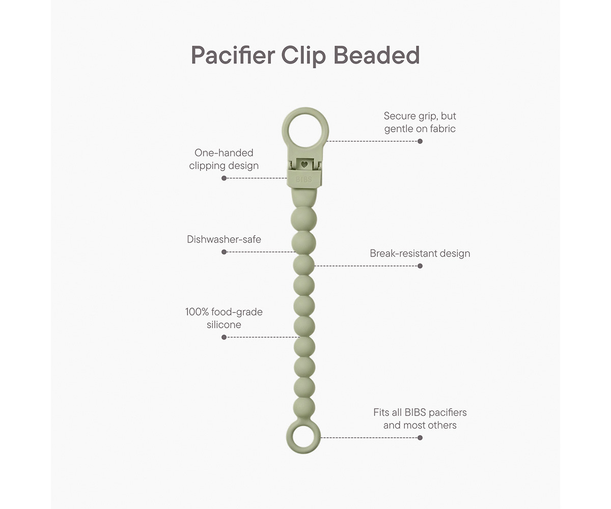 Chupetero Silicona BIBS Beaded Pale Butter