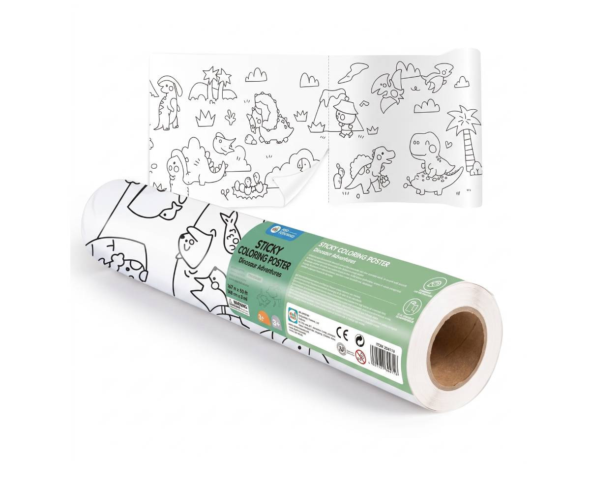 Papel de Dibujo Adhesivo Dinosaur Adventures