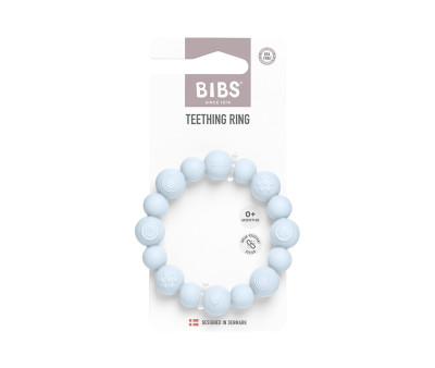 Mordedor Silciona BIBS Ring Beaded Baby Blue