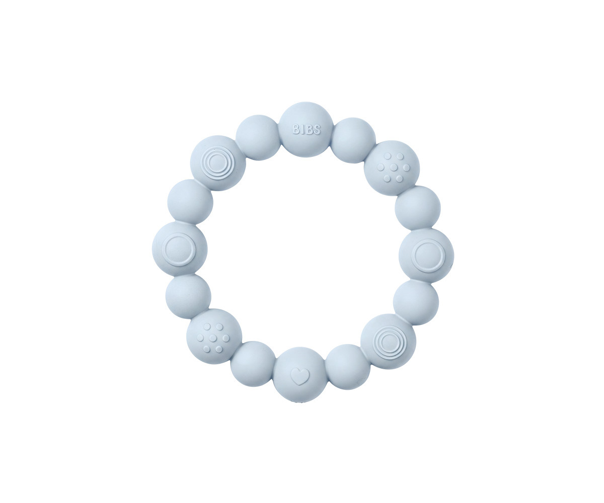 Mordedor Silciona BIBS Ring Beaded Baby Blue