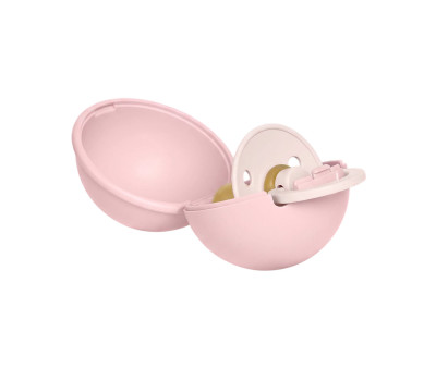 Chupete BIBS Colour Round Latex Baby Petal + Portachupetes Mini Baby Pink