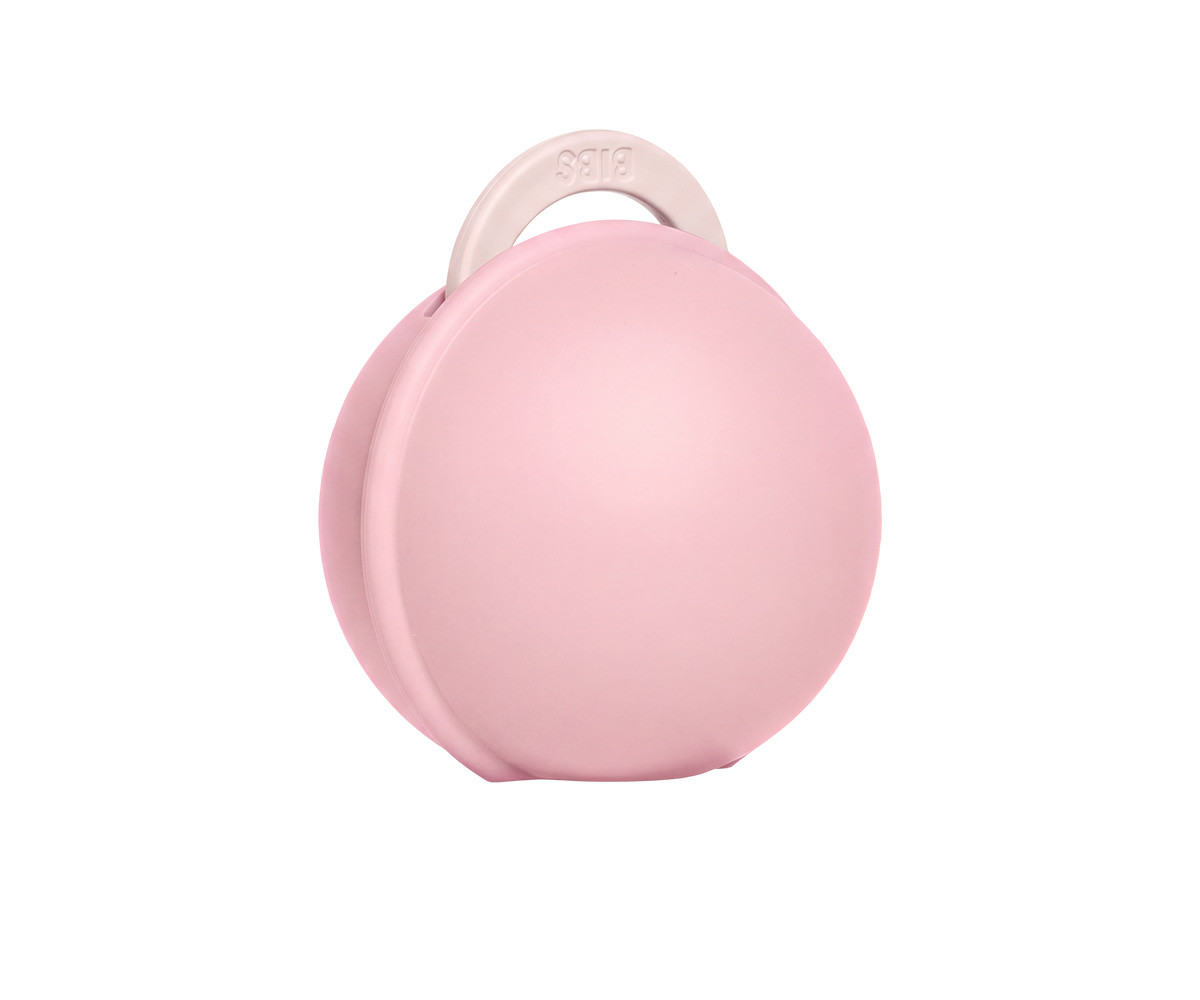 Chupete BIBS Colour Round Latex Baby Petal + Portachupetes Mini Baby Pink
