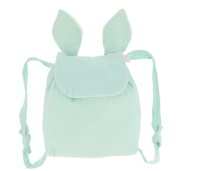 Mochila Pequeña Gasa Conejo Mint Personalizable