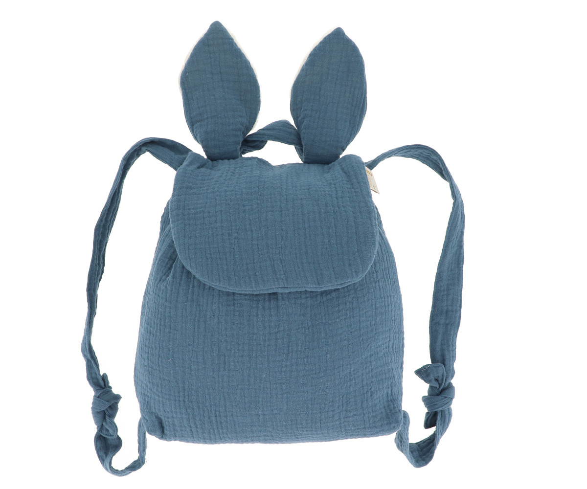 Mochila Pequeña Gasa Conejo Bleu Stone Personalizable