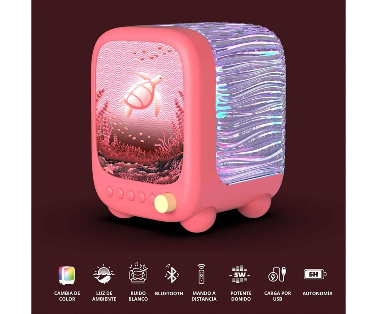 Lámpara Altavoz Proyector WAVY Rosa
