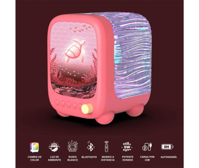 Lámpara Altavoz Proyector WAVY Rosa