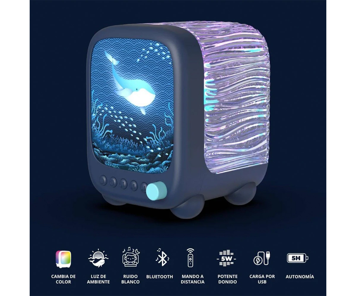 Lámpara Altavoz Proyector WAVY Azul