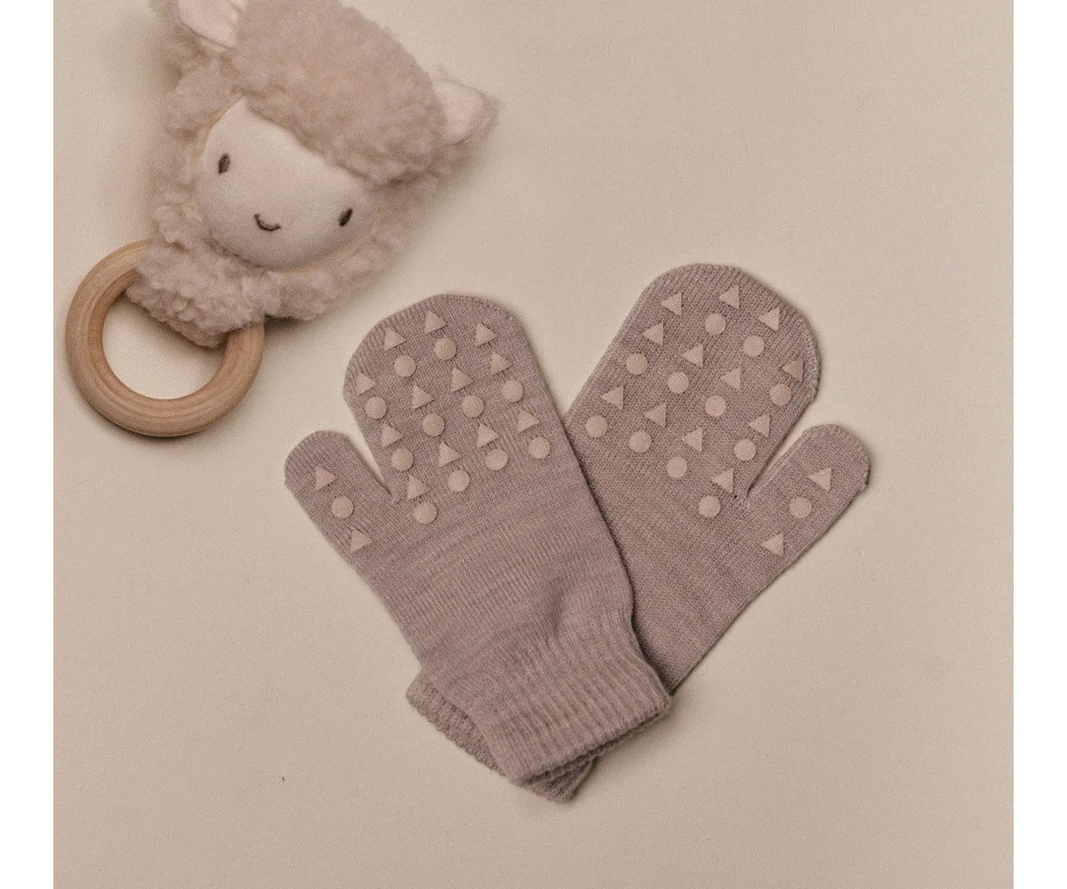 Manoplas Antideslizantes Lana Merino Sand