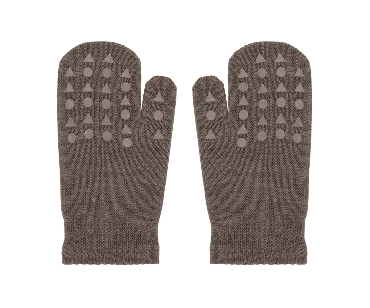 Manoplas Antideslizantes Lana Merino Brown Melange