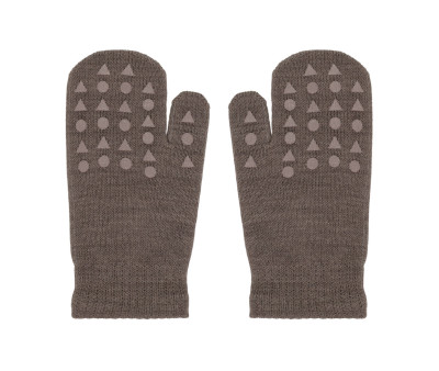 Manoplas Antideslizantes Lana Merino Brown Melange
