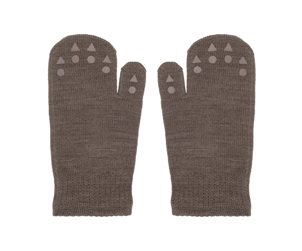 Manoplas Antideslizantes Lana Merino Brown Melange