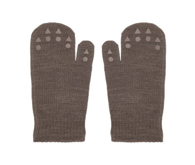 Manoplas Antideslizantes Lana Merino Brown Melange