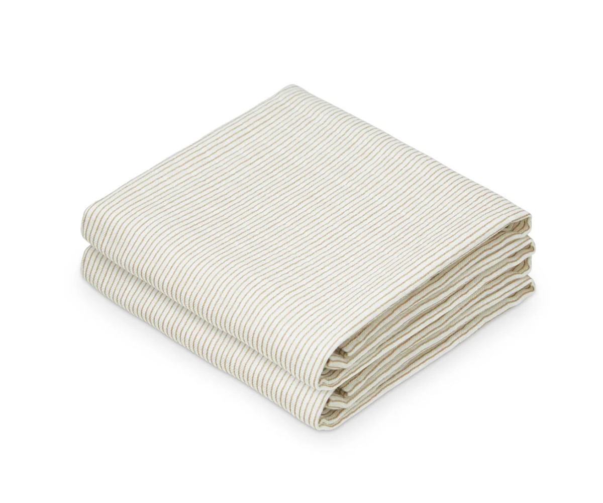 Pack de 2 Muselinas Gots Classic Stripes Camel