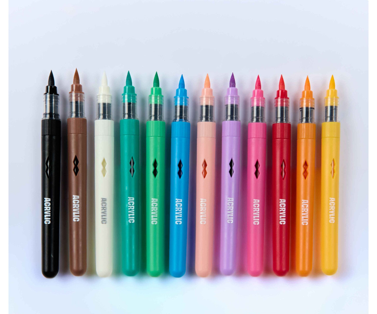 12 Rotuladores Acrílicos Brush Power