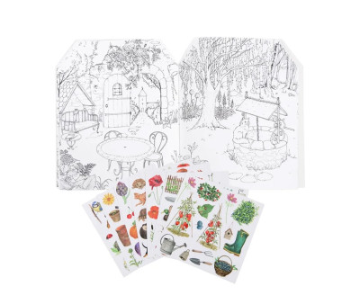 Livro de colorir Le Jardinier com adesivos