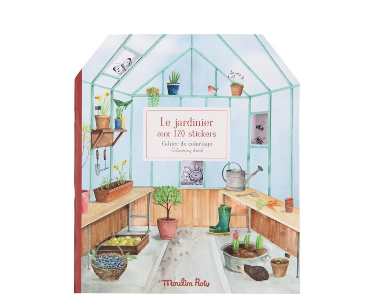 Livro de colorir Le Jardinier com adesivos